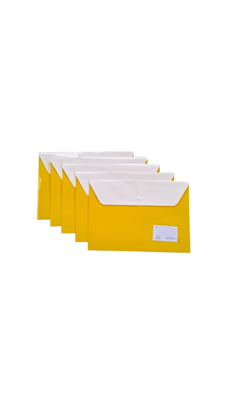 Double pocket button file | FS size | Pack of 5 pcs (5 colour variations - yellow, red, green, blue, orange)